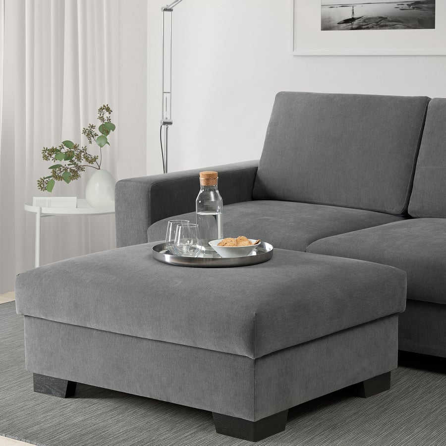 SÖRVALLEN Hocker mit Aufbewahrung, Tallmyra mittelgrau - IKEA Deutschland