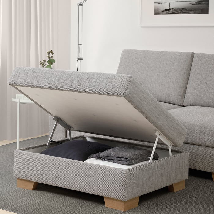 SÖRVALLEN Hocker mit Aufbewahrung, Viarp beige/braun - IKEA Deutschland