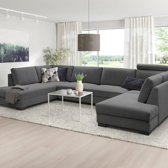 SÖRVALLEN Sofa, UForm/5sitzig, ohne Abschlüsse/Tallmyra mittelgrau IKEA Deutschland