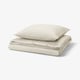 SOLFIBBLA Bettwäsche-Set, 2-teilig, weiß beige/Streifen, 140x200/80x80 cm