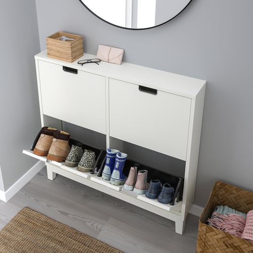 STÄLL Schuhschrank 4 Fächer, weiß, 96x17x90 cm IKEA Deutschland