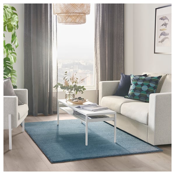 Stoense Teppich Kurzflor Mittelblau Ikea Deutschland