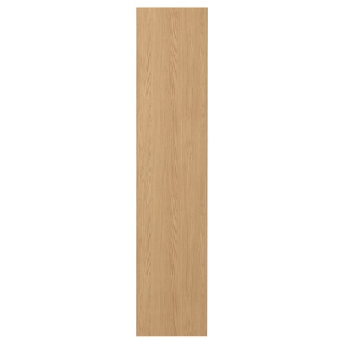 Eine STORKLINTA Holztür in Hellbraun. Es hat ein schlankes, rechteckiges Design mit einem modernen, minimalistischen Look.