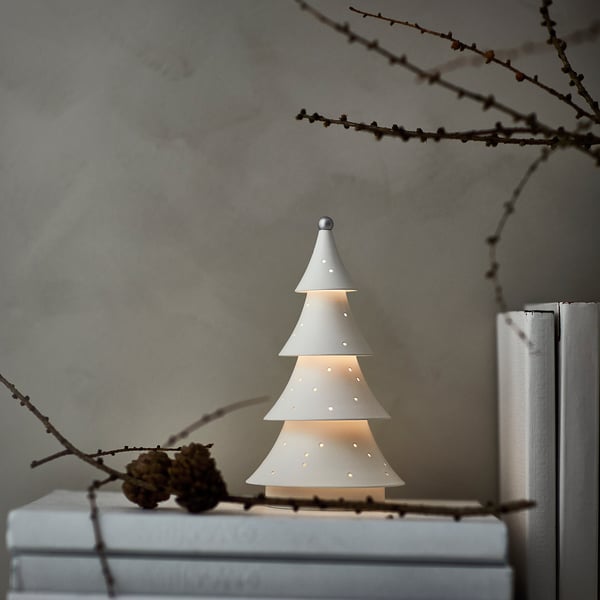 STRÅLA Dekotischleuchte, LED, Bäume Metall/batteriebetrieben, 18 cm