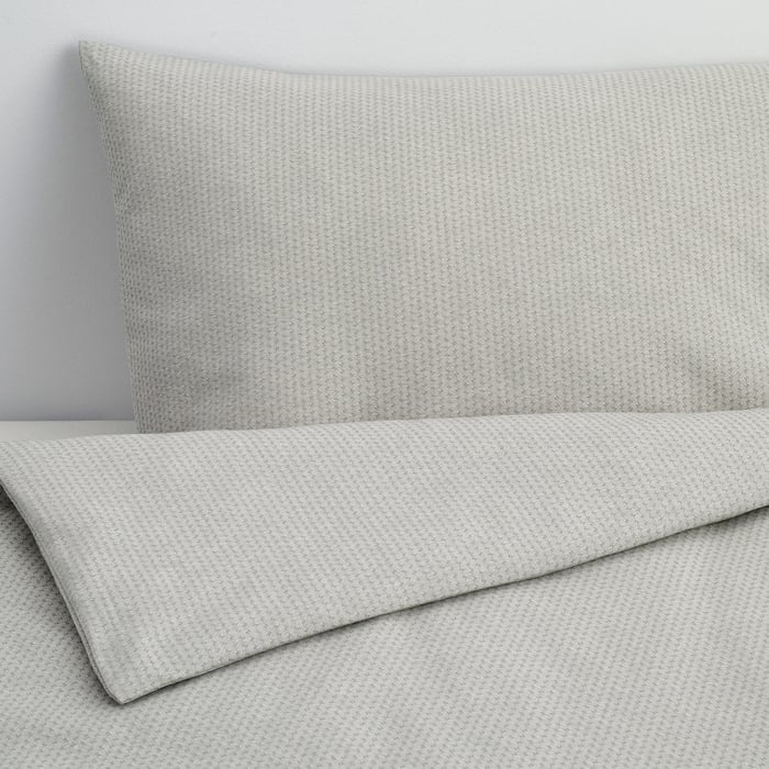 STRANDPRYL Bettwäsche-Set, 2-teilig, grau, 140x200/80x80 cm - IKEA