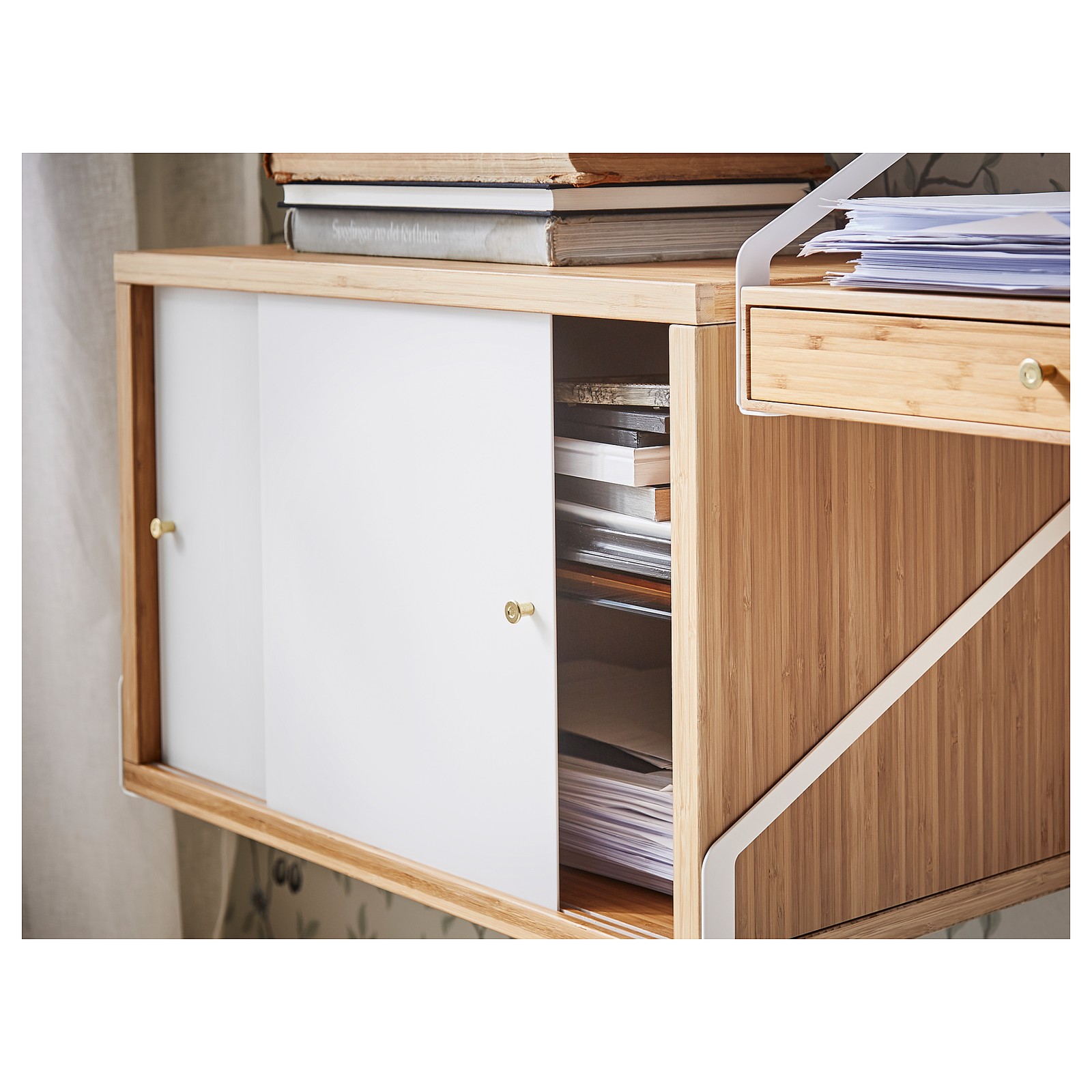 SVALNÄS Schrank mit 2 Türen, Bambus/weiß, 61x35 cm - IKEA Deutschland