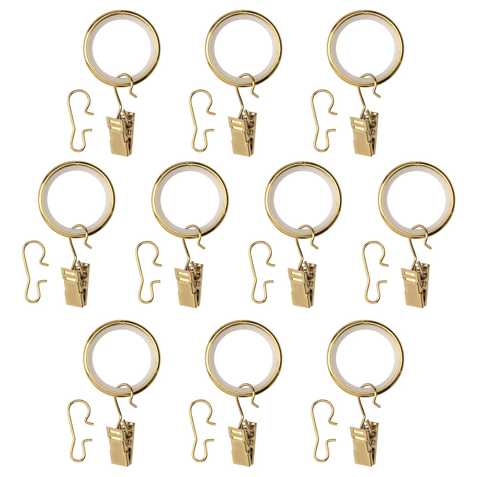 SYRLIG Gardinenring mit Klemme und Haken, messingfarben, 25 mm - IKEA