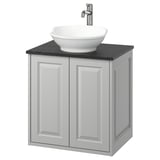 TÄNNFORSEN Waschtisch, hellgrau, ovales Waschbecken, verchromte Armatur, klassisches Design.