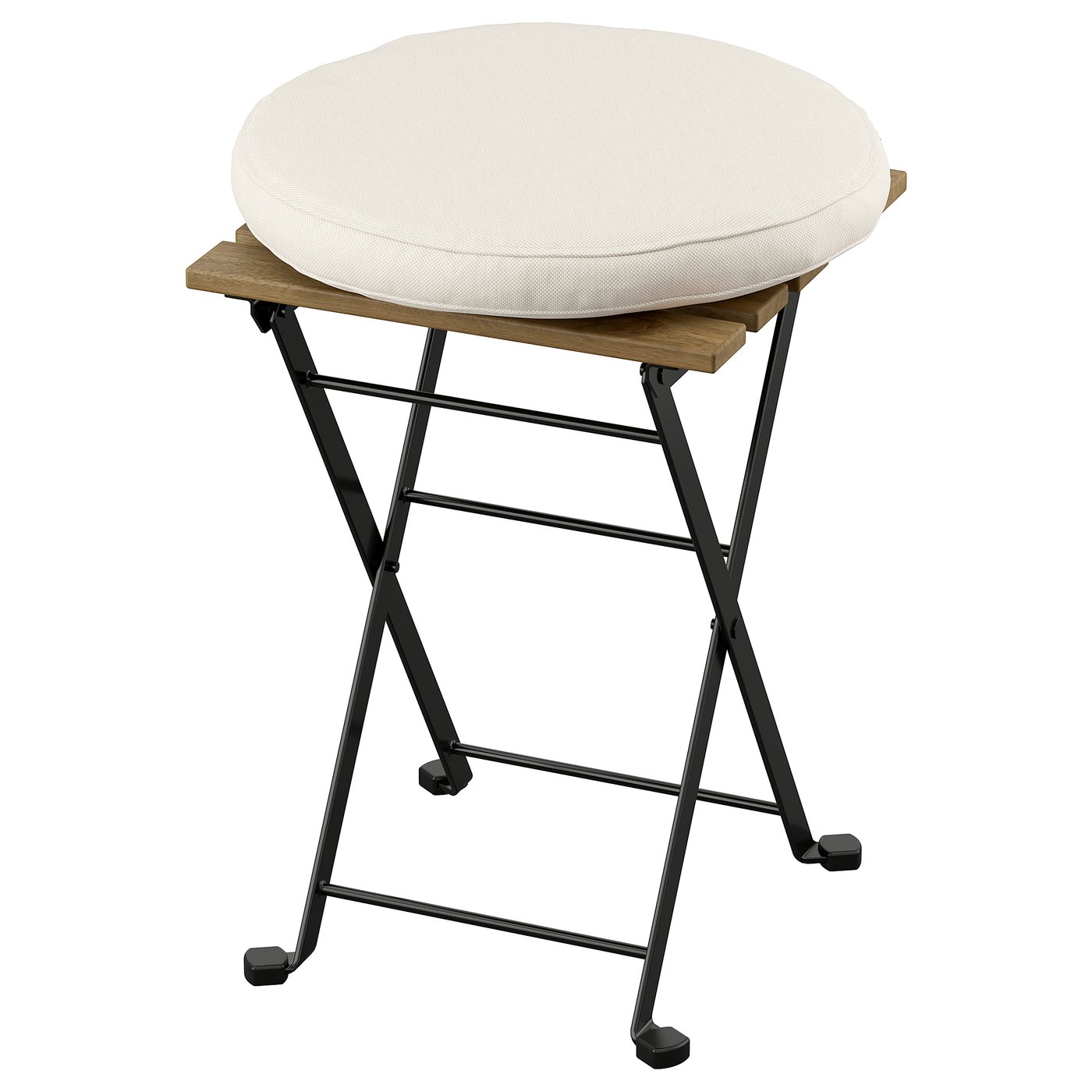 IKEA TÄRNÖ Hocker/außen klappbar schwarz/hellbraun lasiert/Frösön/Duvholmen beige