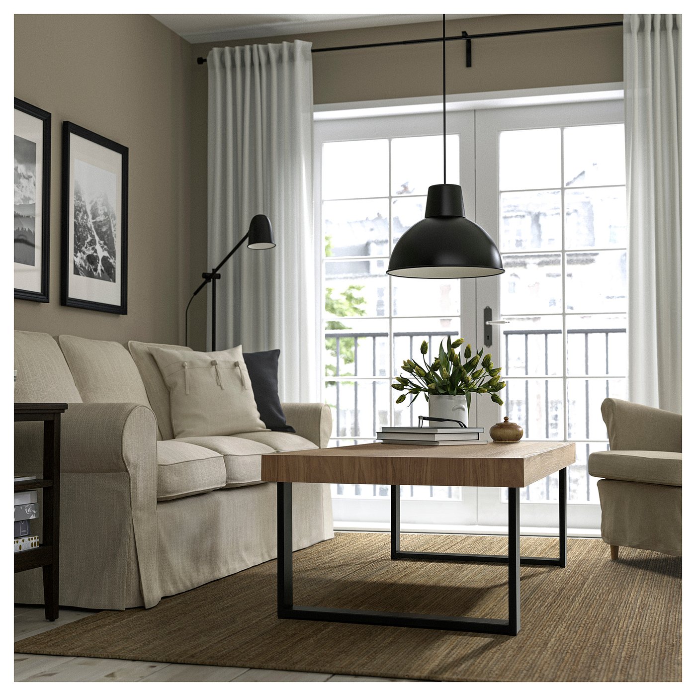 Thumbnail - IKEA TARSELE Couchtisch Eichenfurnier/schwarz