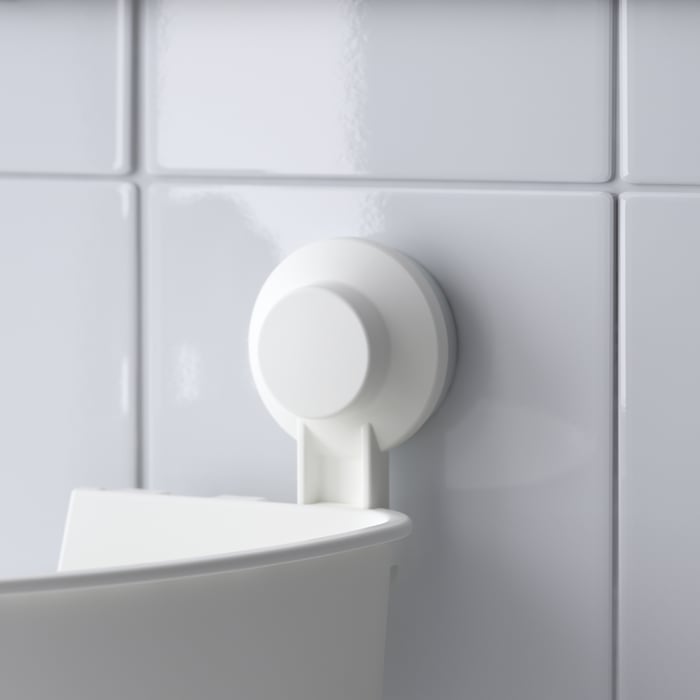 TISKEN Eckregal mit Saugnapf, weiß - IKEA Deutschland