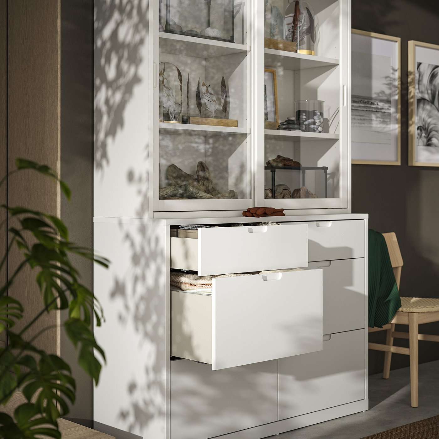 Thumbnail - IKEA TONSTAD Aufbewahrung mit Schubladen elfenbeinweiß/Glas