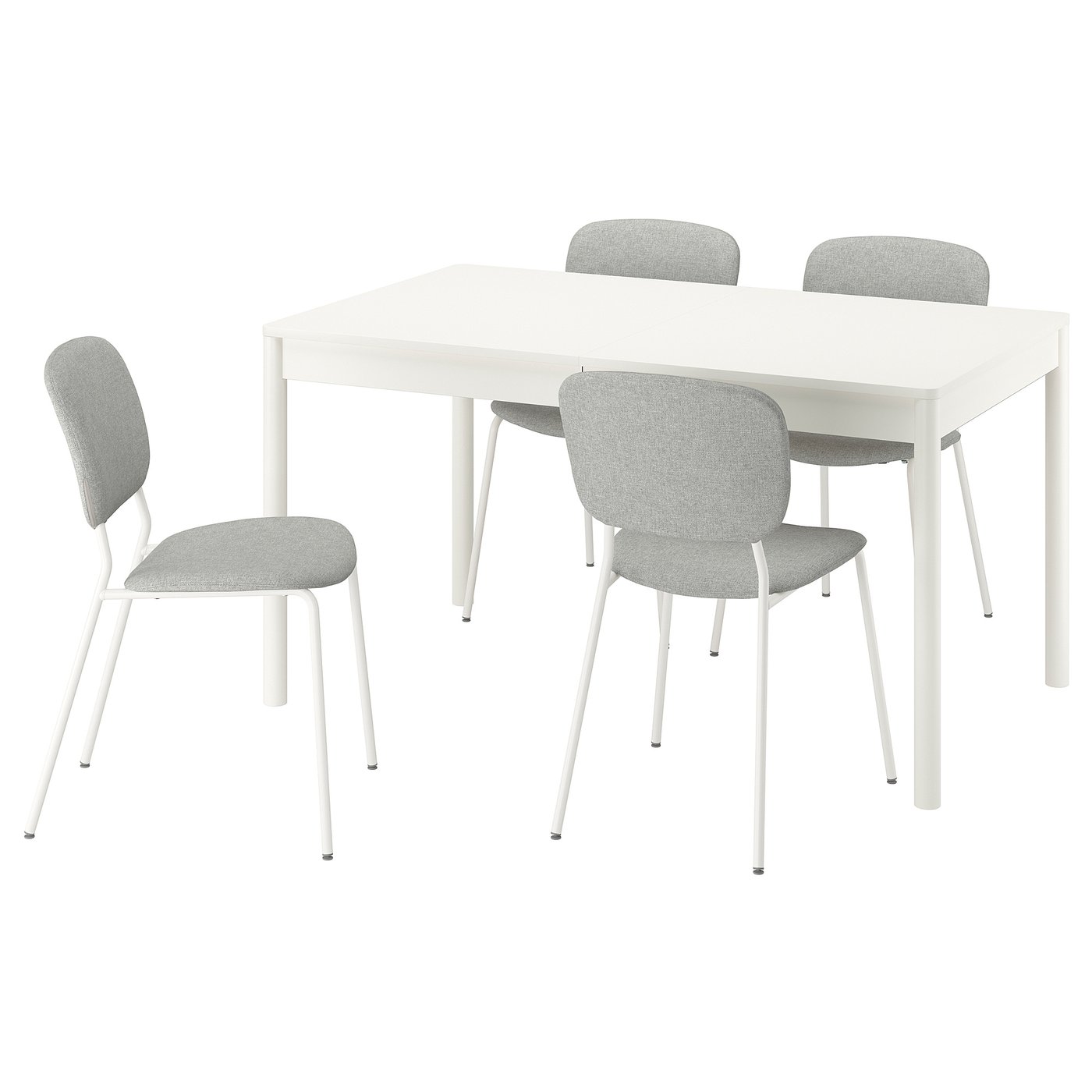 IKEA TONSTAD / VIHALS Tisch und 4 Stühle elfenbeinweiß/weiß Tibbleby beige/grau
