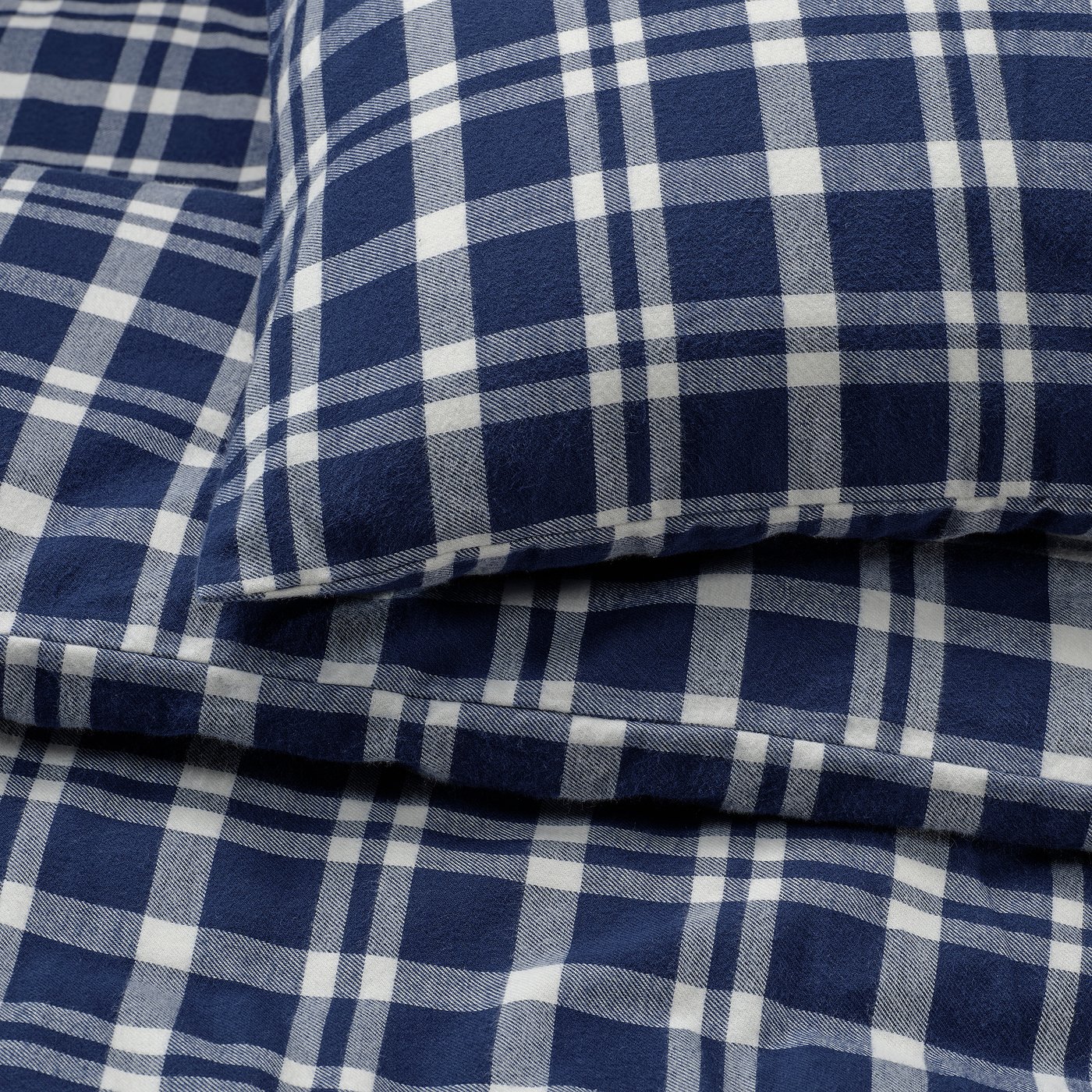 Thumbnail - IKEA TORNTUSS Bettwäsche-Set, 2-teilig dunkelblau/Karo 140x200/80x80 cm