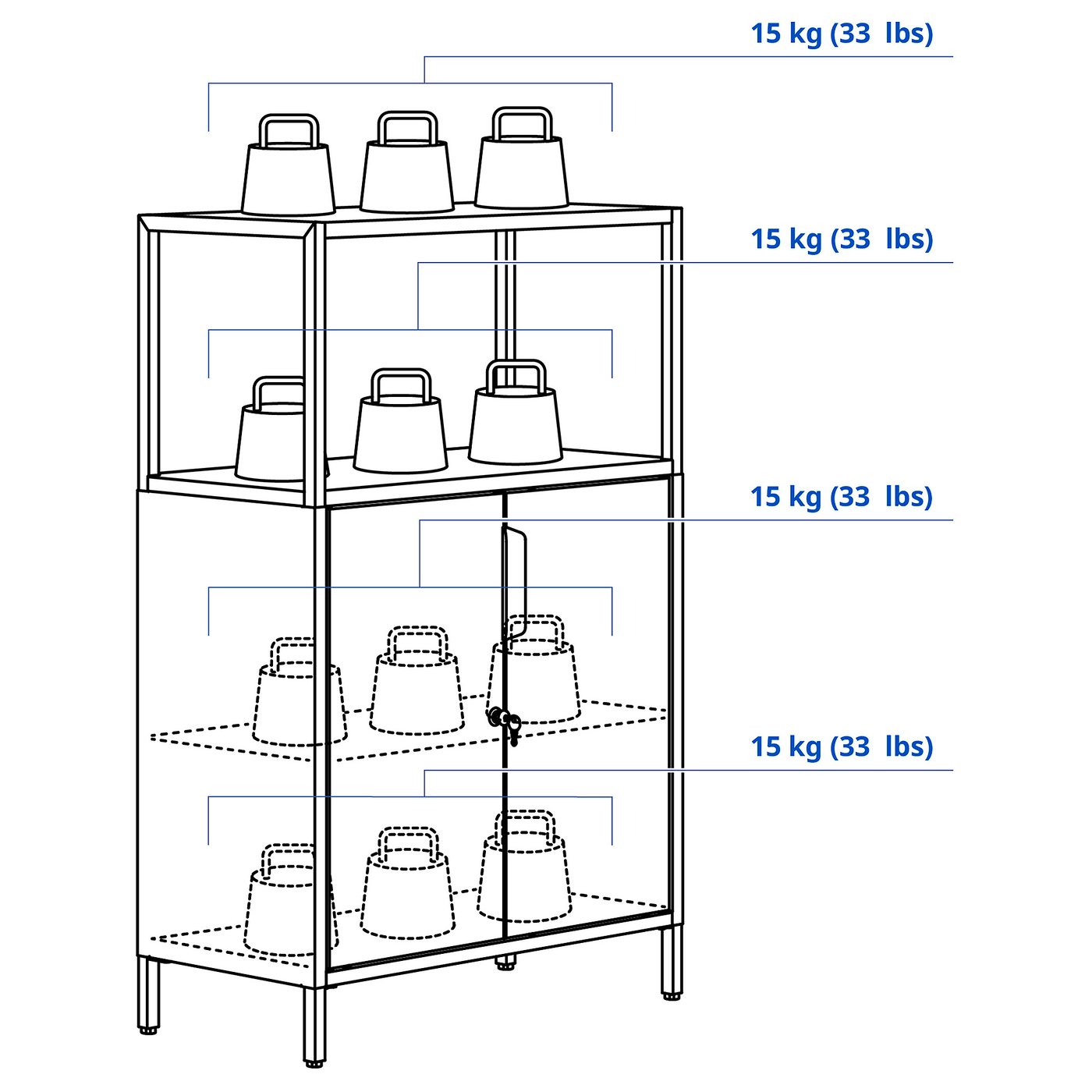 Thumbnail - IKEA TROTTEN Schrank mit Türen anthrazit