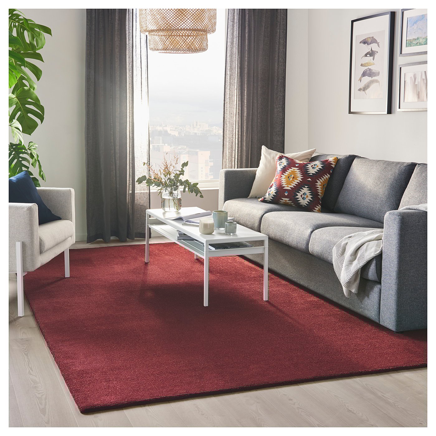 Tyvelse Teppich Kurzflor Dunkelrot 200x300 Cm Ikea Deutschland