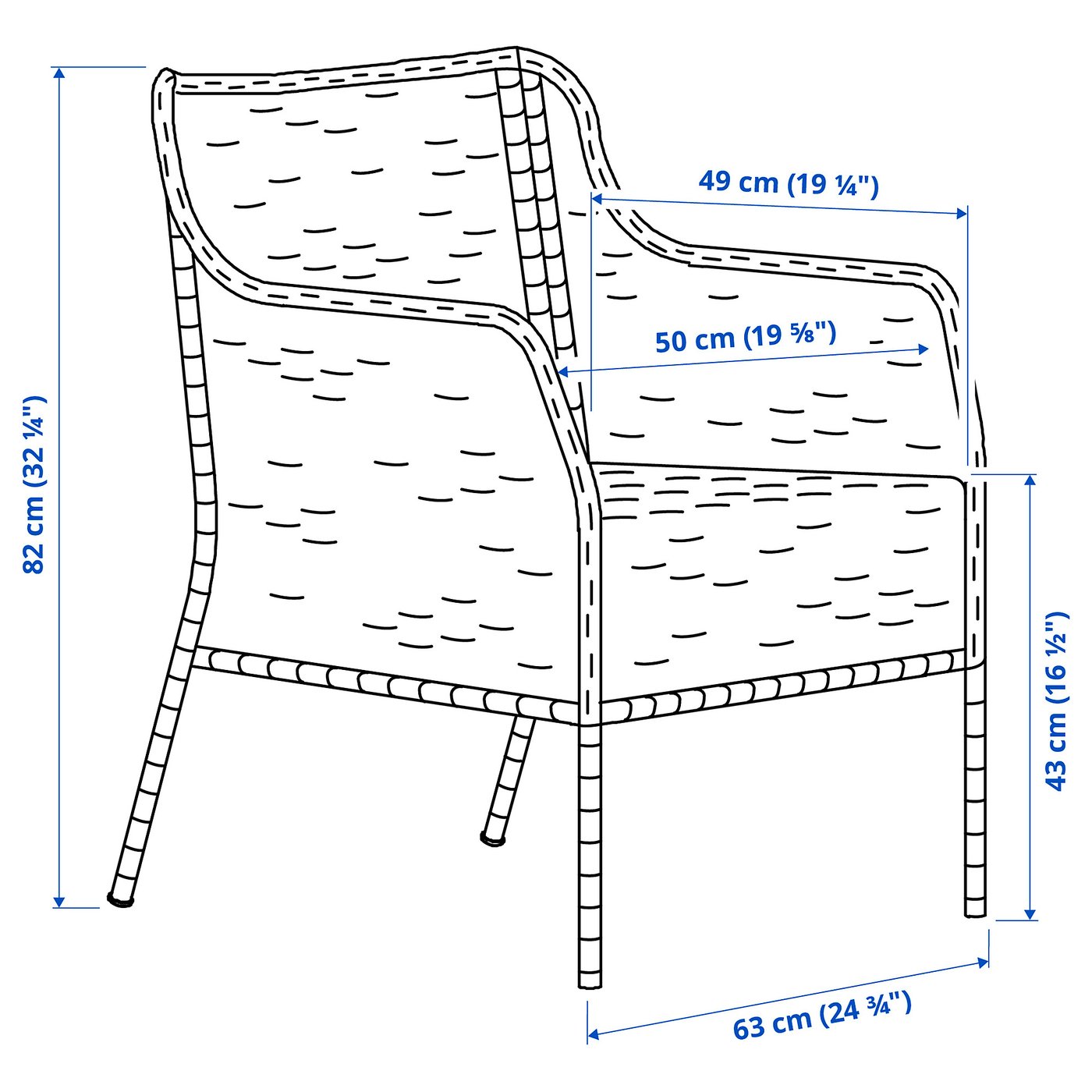 Thumbnail - IKEA ULVEVÄR Armlehnstuhl/außen Kunstrattan/braun