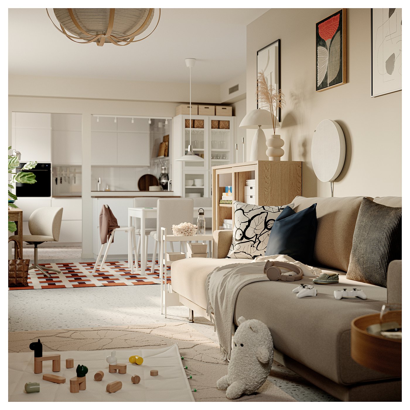 Thumbnail - IKEA UPPÅKRA 3er-Sitzelement Johanneshov braunbeige Johanneshov braunbeige