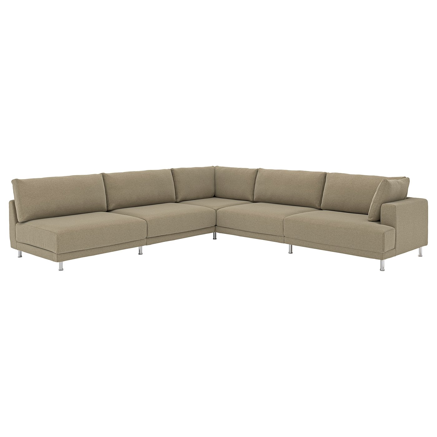 IKEA UPPÅKRA Modulecksofa 6-sitzig ohne Abschluss links/Johanneshov braunbeige Johanneshov braunbeige