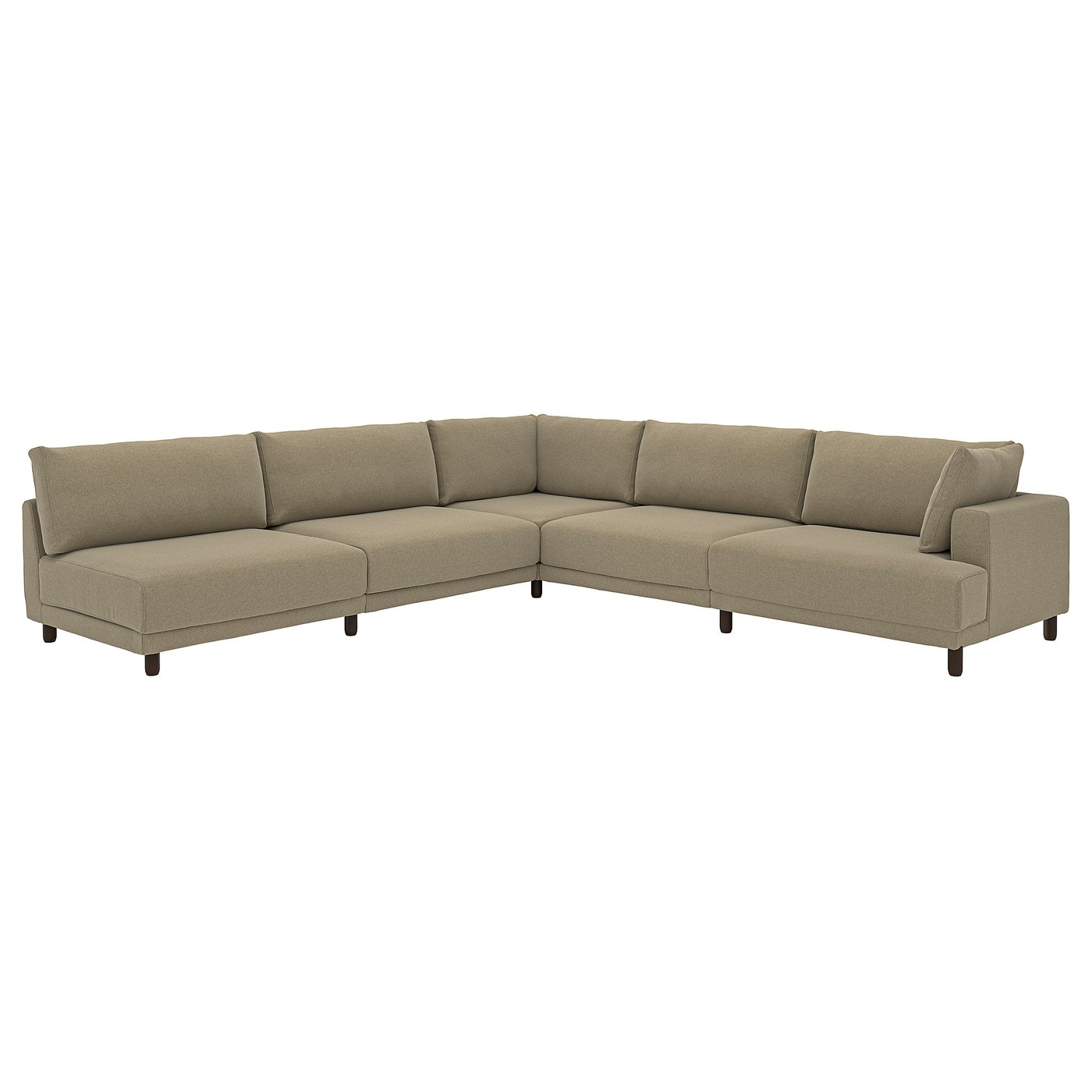 IKEA UPPÅKRA Modulecksofa 6-sitzig ohne Abschluss links/Johanneshov braunbeige Johanneshov braunbeige