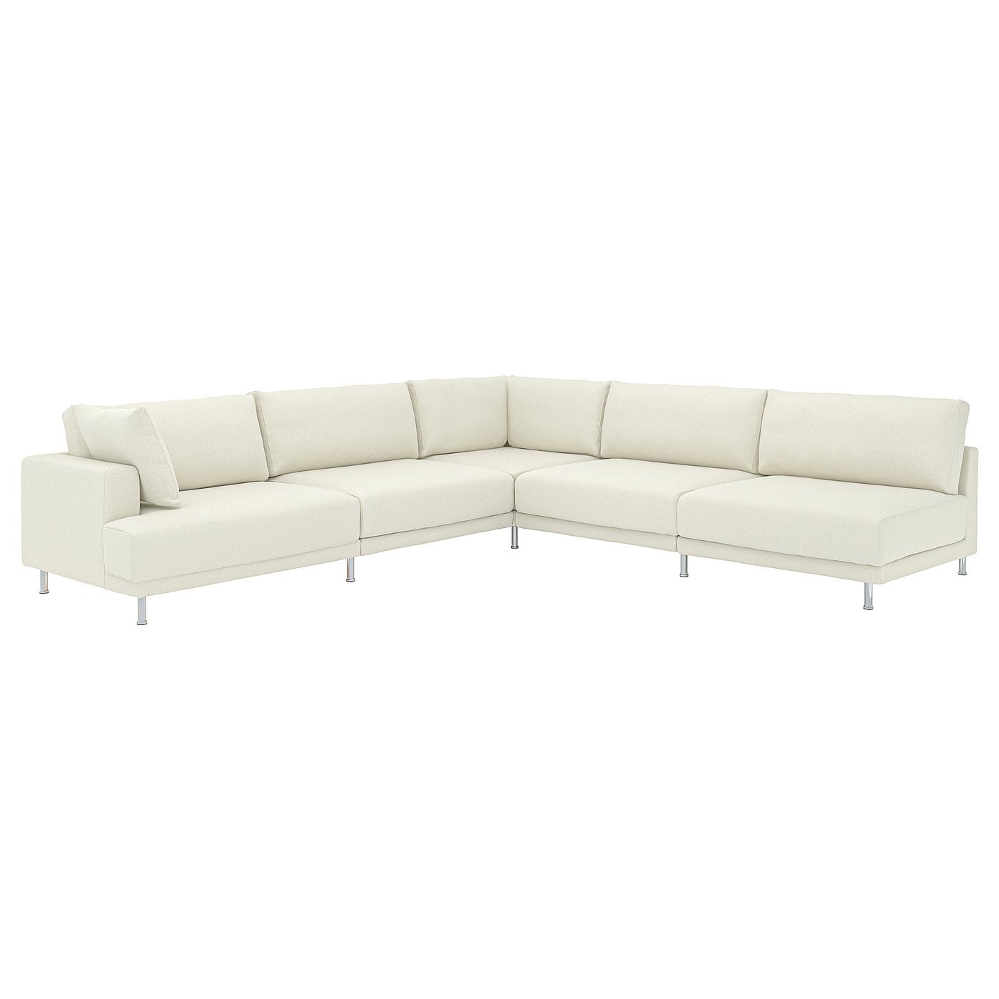 IKEA UPPÅKRA Modulecksofa 6-sitzig ohne Abschluss rechts/Axvall elfenbeinweiß Axvall elfenbeinweiß
