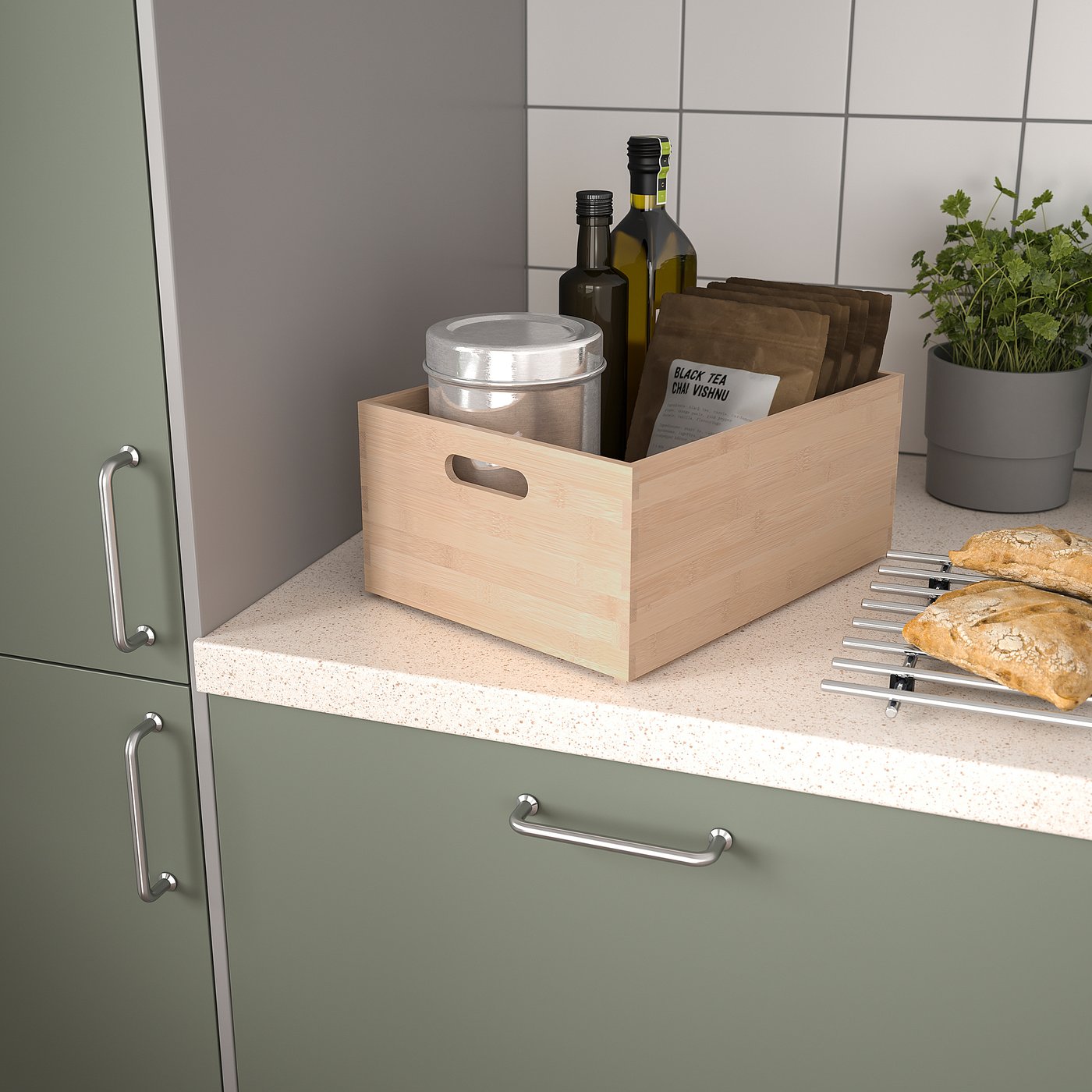 Thumbnail - IKEA UPPDATERA Behälter Bambus hell 24x32x15 cm