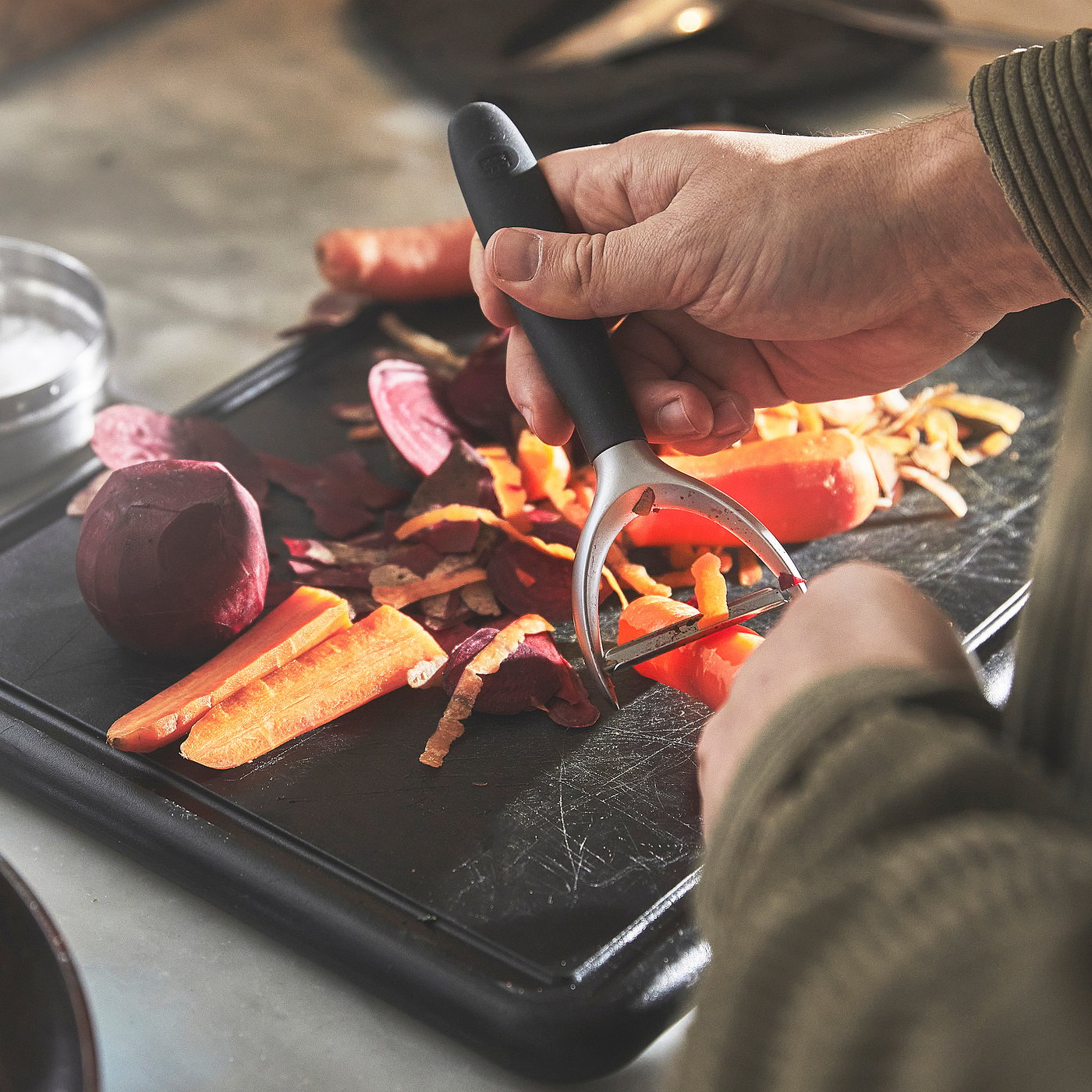 Chef Pomodoro XXL Bratpfanne Aus Karbonstahl Mit U-Rost – 47x37 Cm, Ideal Für Truthahn & Große Braten