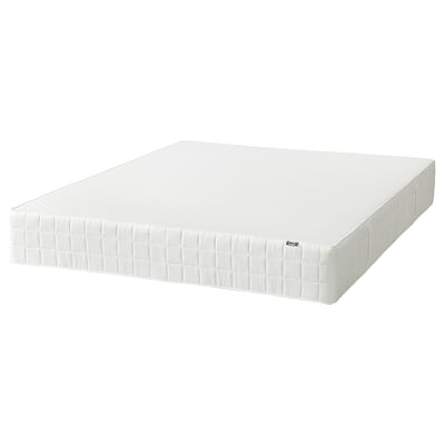 Weiße IKEA vattas Schaumstoffmatratze, quadratisch, gesteppte Kanten.