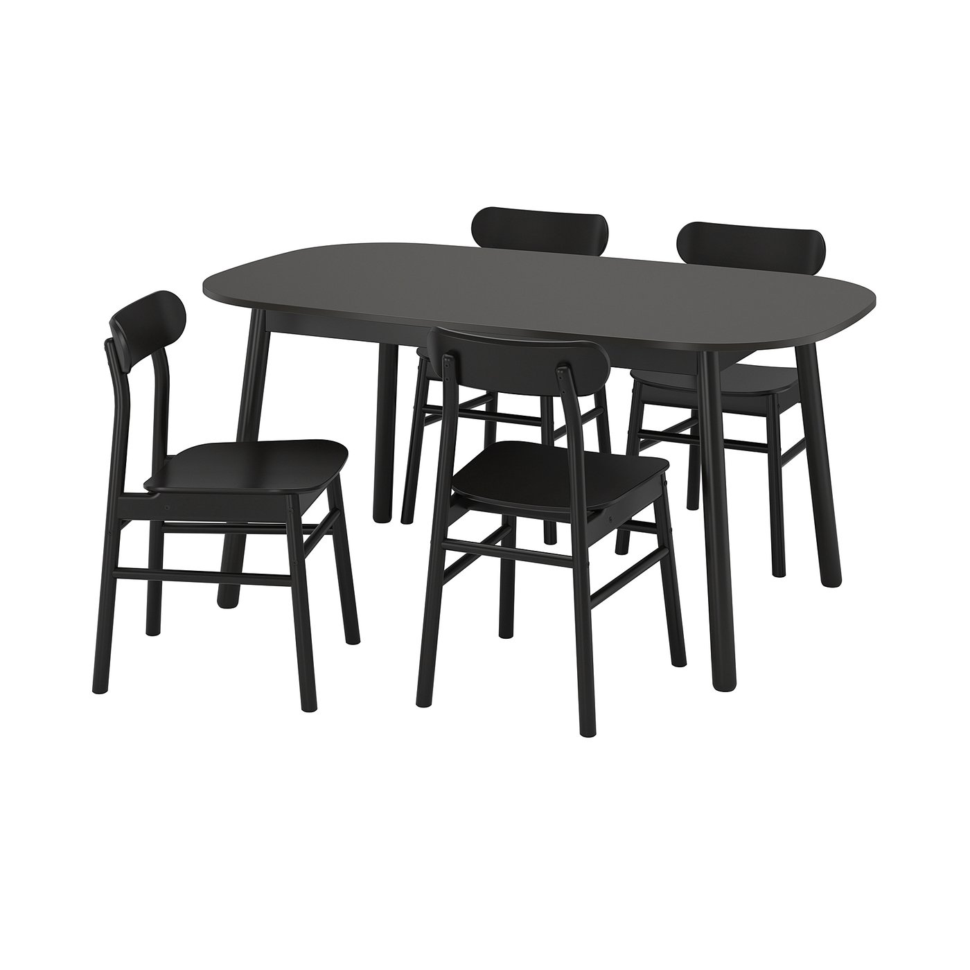 VEDBO / RÖNNINGE Tisch und 4 Stühle - schwarz, schwarz ...