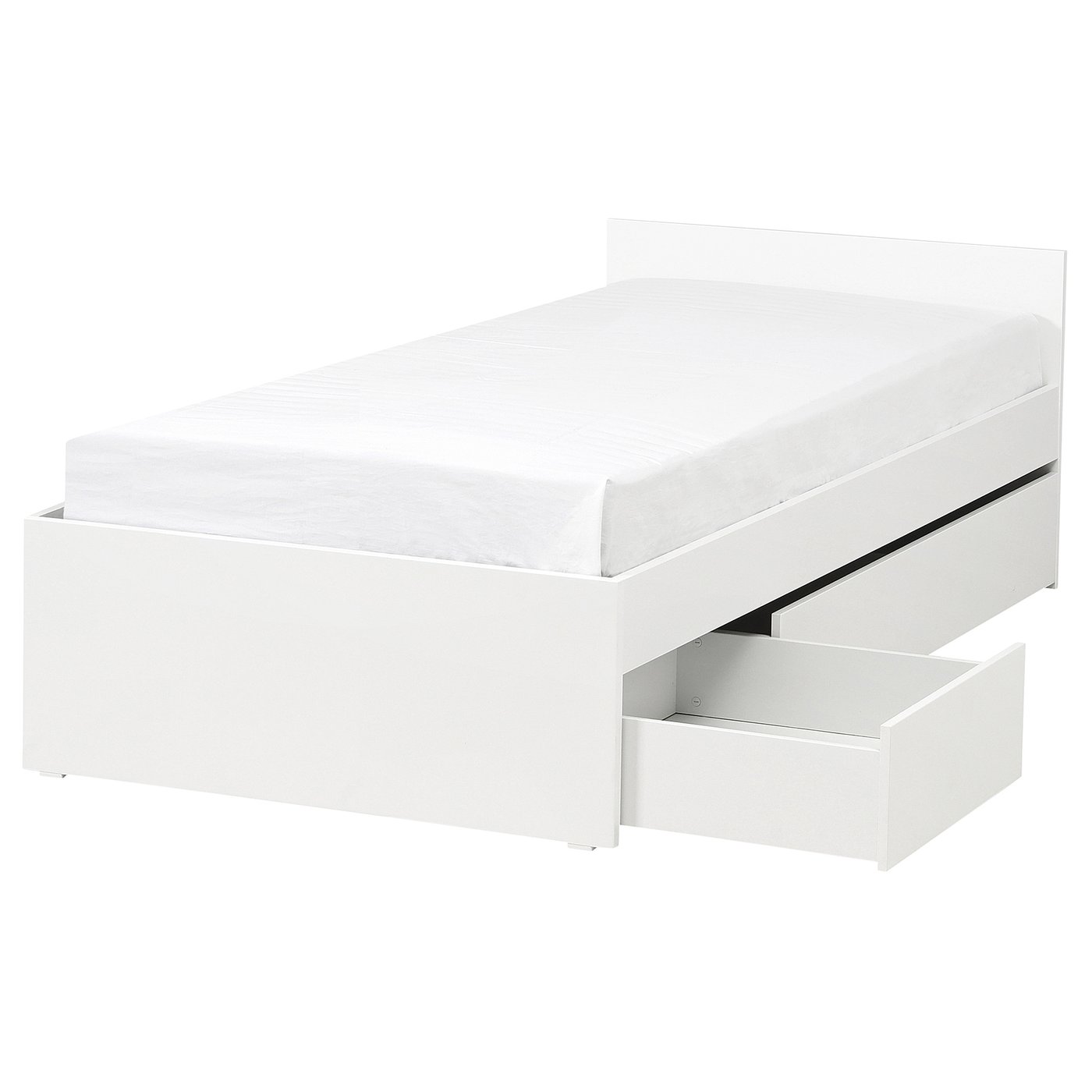 IKEA VIHALS Bettgestell +2 -kästn/Mitba/Fedhzra weiß/Luröy