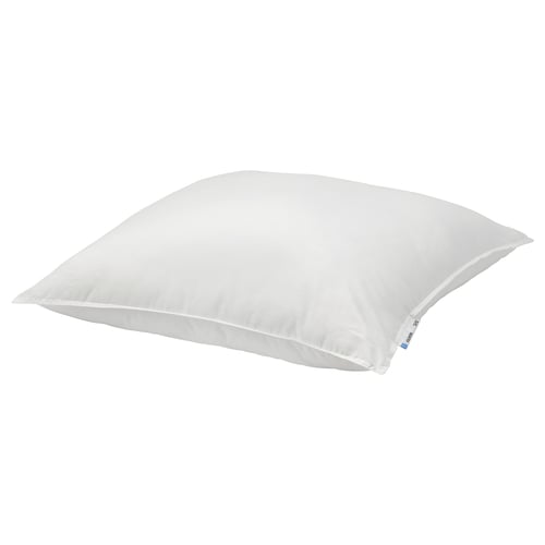 Einfaches weißes Kissen, weich und fest; hergestellt aus recyceltem Polyester und Baumwolle; quadratische Form; Schlichtes Design.