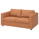 2-Sitzer-Sofa VIMLE aus braunem Leder, schlankes und modernes Design.