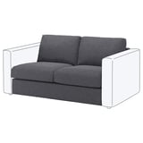 Modernes graues Sofa VIMLE aus Stoff mit klaren Linien und weißen Akzenten.