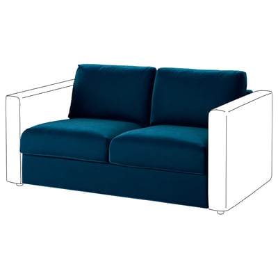 VIMLE Sofa, blaugrün, modernes minimalistisches Design, 2-Sitzer