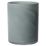 VINDSTILLA Kerzenhalter: grau, Glas, zylindrisch, handgefertigt, strukturiert.