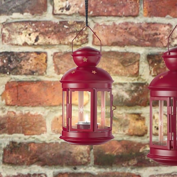 Vinterfest Laterne Fur Teelicht Drinnen Draussen Rot 21 Cm Ikea Deutschland