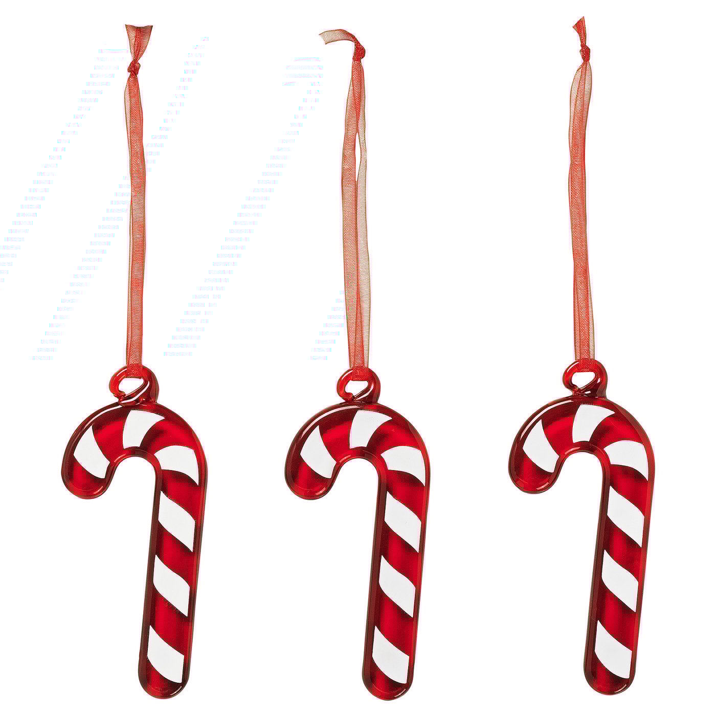 IKEA VINTERFINT Baumschmuck Glas/Zuckerstange rot/weiß