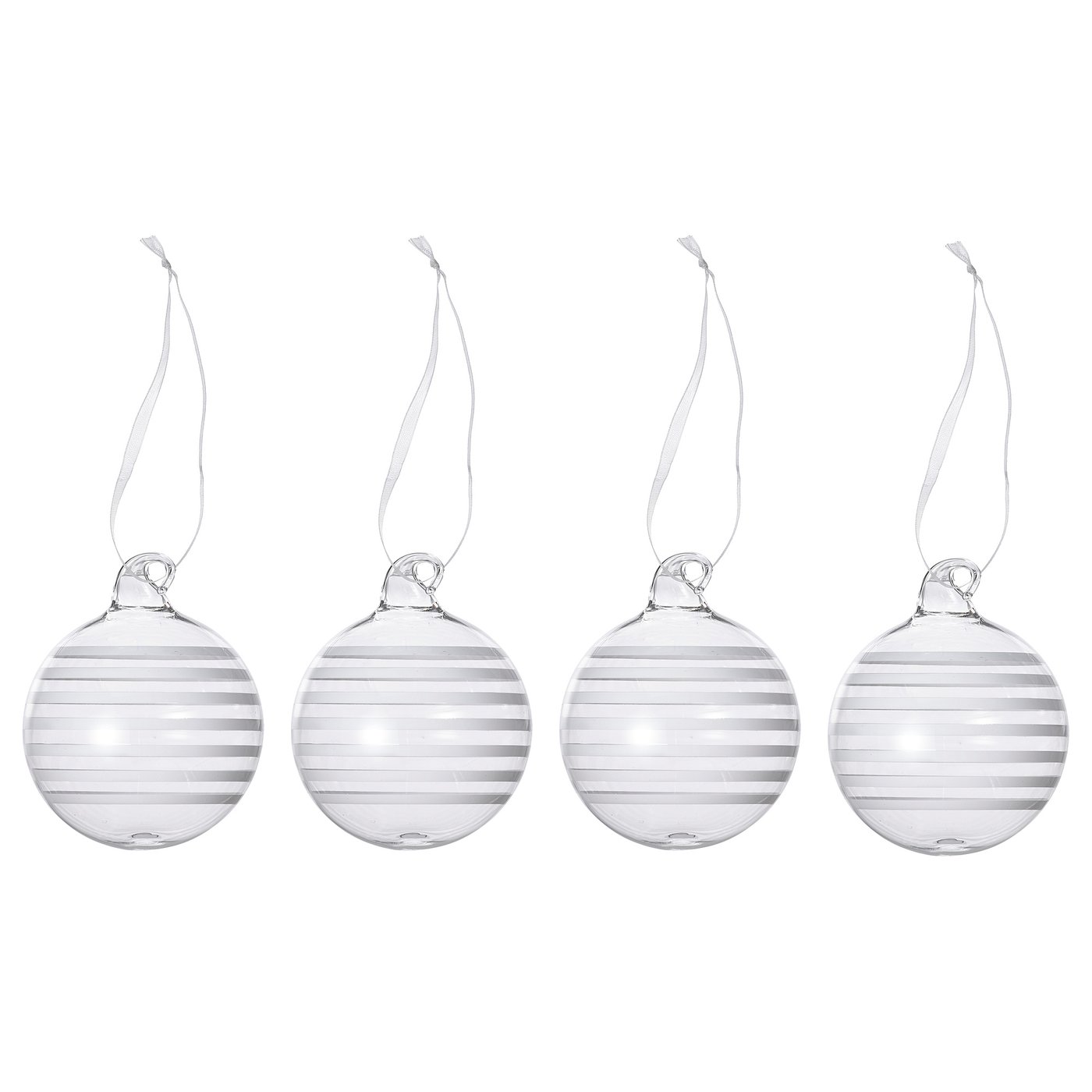 IKEA VINTERFINT Baumschmuck Kugel Klarglas/weiß