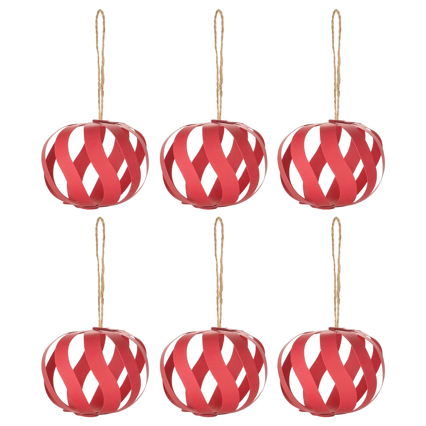 IKEA VINTERFINT Baumschmuck Kugel Papier/rot
