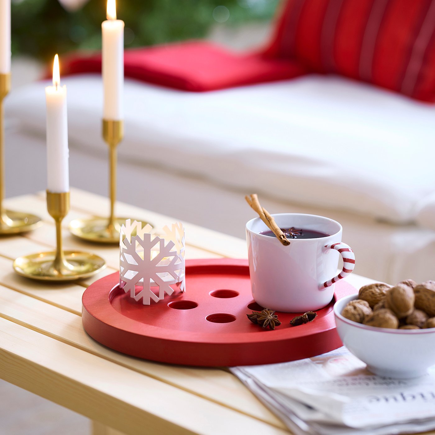 Thumbnail - IKEA VINTERFINT Tablett Knopf rot