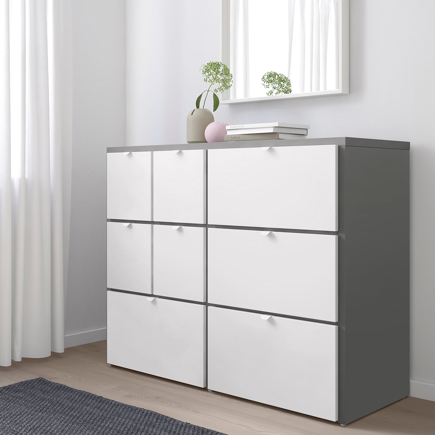 Visthus Kommode Mit 8 Schubladen Grau Weiss 122x96 Cm Ikea Deutschland