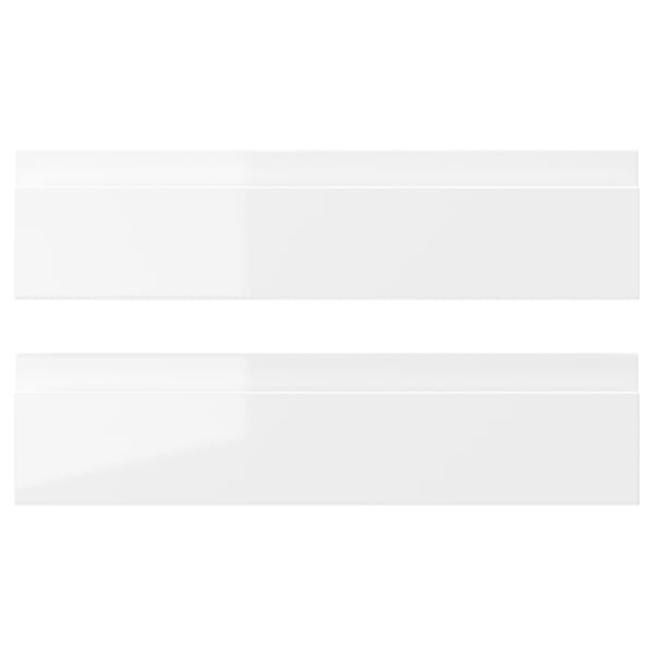 VOXTORP Schubladenfronten in weiß glänzend, schlankes, modernes Design mit integrierten Griffen, aus Faserplatten und Melaminfolie für eine einfache Reinigung.