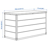 VRENEN Auflagenbox/außen, hellgrau/grau, 156x71x93 cm/819 l