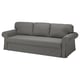 VRETSTORP graues Schlafsofa mit gerollten Armlehnen, weicher Polsterung und abnehmbarem Bezug.