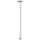 ADILS white table leg. Sleek, adjustable, cylindrical design with metal base and black foot tip.