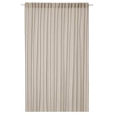 Beige ÄNGSFRYLE sheer curtain with gathered top, made from recycled polyester, allowing light & privacy.