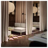 ÄNGSFRYLE Sheer curtain, 1 piece, beige/with heading tape, 300x300 cm
