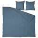 Ængslilja blue bed linen set. Includes duvet cover, pillowcase, flat & fitted sheets. Made from recycled cotton.