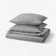 ÄNGSLILJA Duvet cover and 2 pillowcases, grey, 240x220/80x80 cm