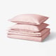 ÄNGSLILJA Duvet cover and 2 pillowcases, light pink, 240x220/80x80 cm